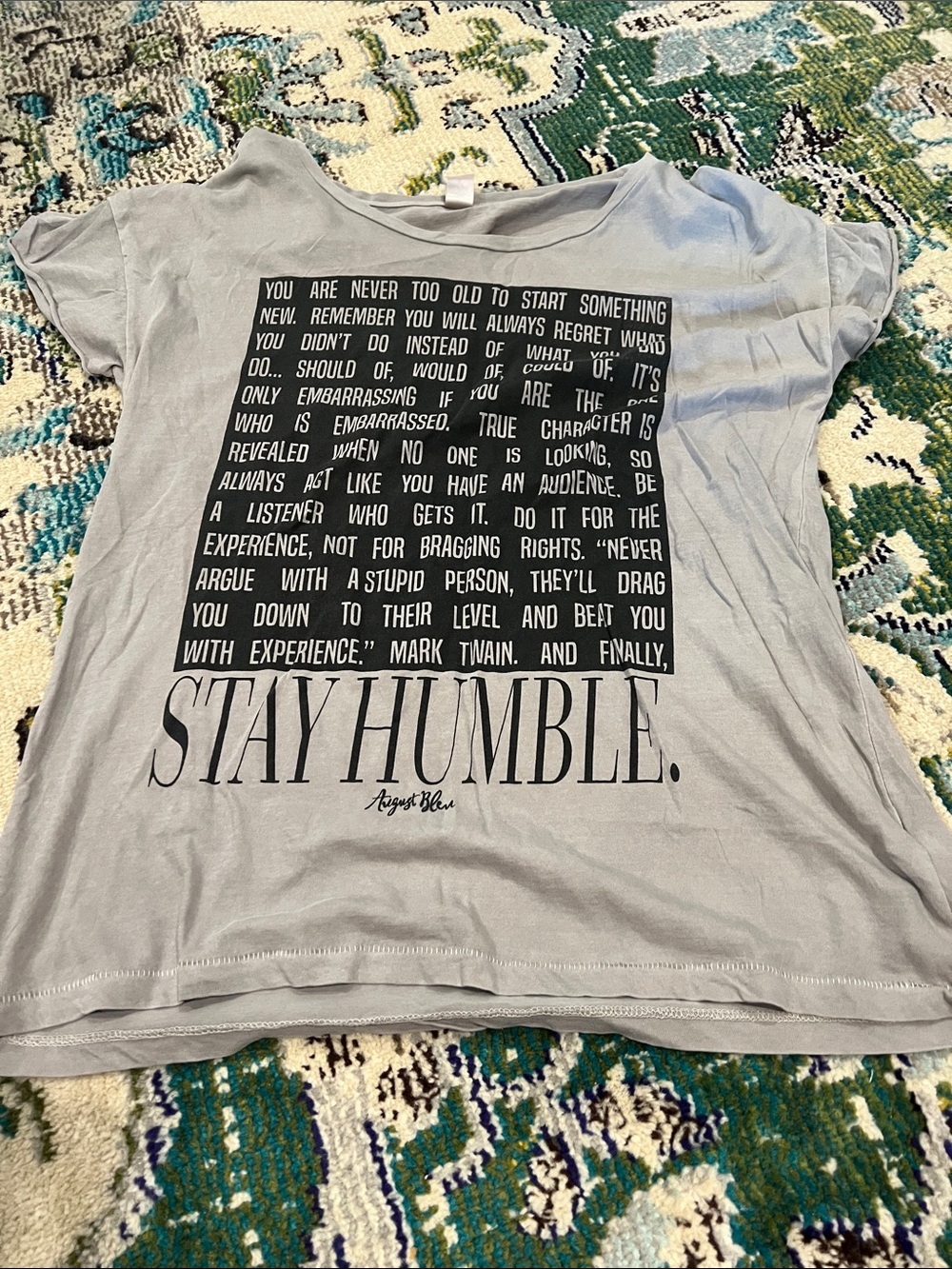 Alternative Women's Short Sleeve Tee in Light Gray with Black Print